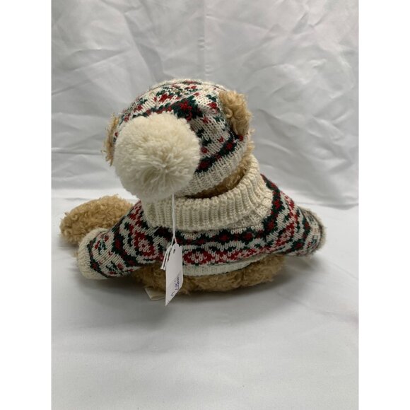 Vintage Plush Beary Theodor Teddy Festive Knit Sweater Hat 8" Polyester Soft - Picture 3 of 14